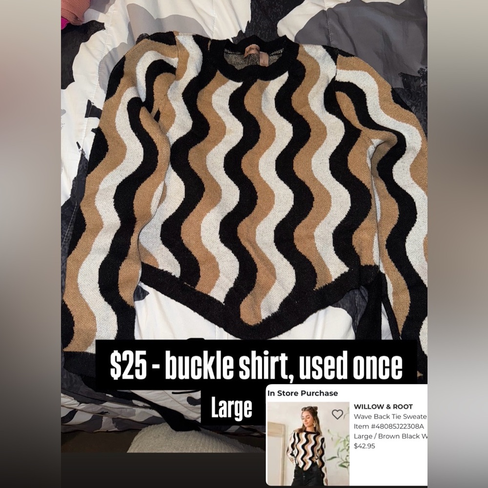 Cute buckle sweater
